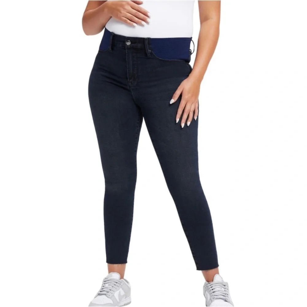 Good American Maternity‎ Good Waist Cropped Jeans Dark Blue